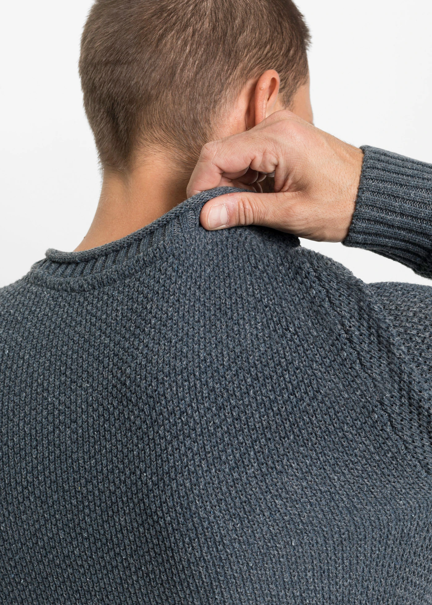 Pulover cu bumbac reciclat • albastru melanj • magazin bonprix