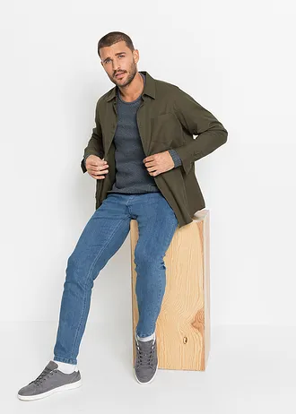 Trui met gerecycled katoen, Kleur: blauw gemêleerd