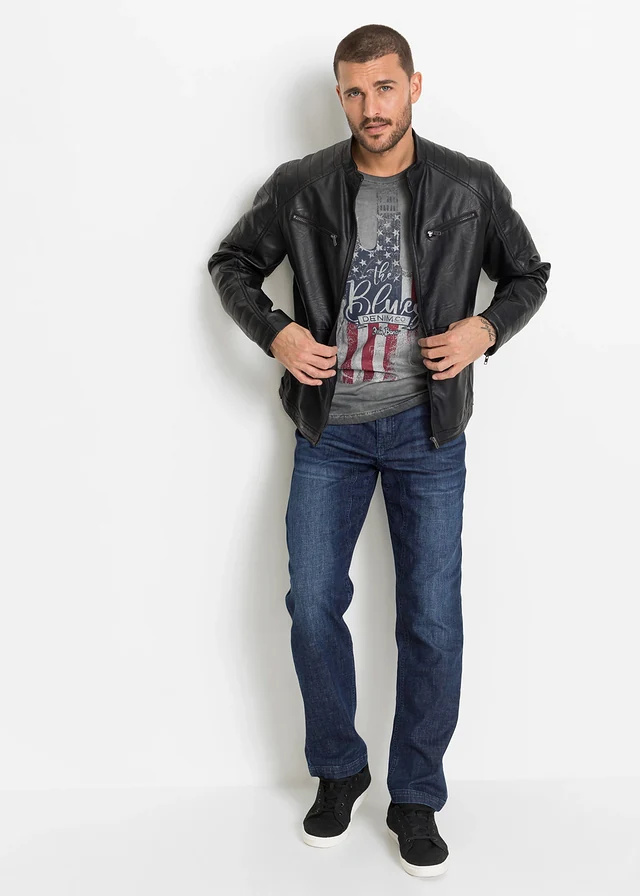 Jean classique avec entrejambe renforcé, fuselé, Couleur: bleu foncé denim