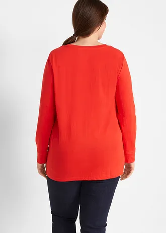 Longshirt met ronde hals, lange mouwen (set van 5), Kleur: zwart+aardbeirood+lichtgrijs gemêleerd+wit+donkerblauw