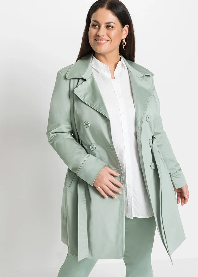 Trench, Couleur: vert fumé
