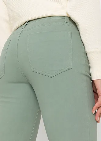 Strečové džíny • kouřově zelená • bonprix obchod