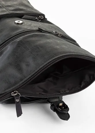 Rucsac cu buzunar exterior și cataramă • negru • magazin bonprix