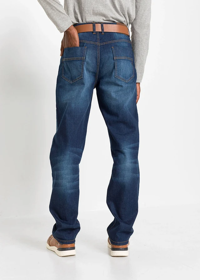 Jean classique, droit, Couleur: bleu denim
