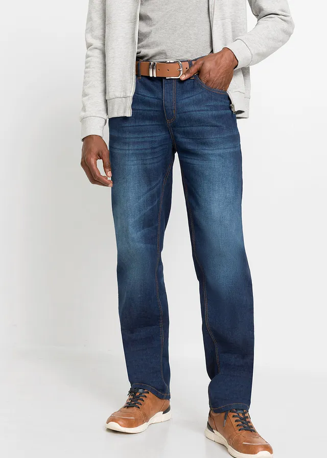 Jean classique, droit, Couleur: bleu denim