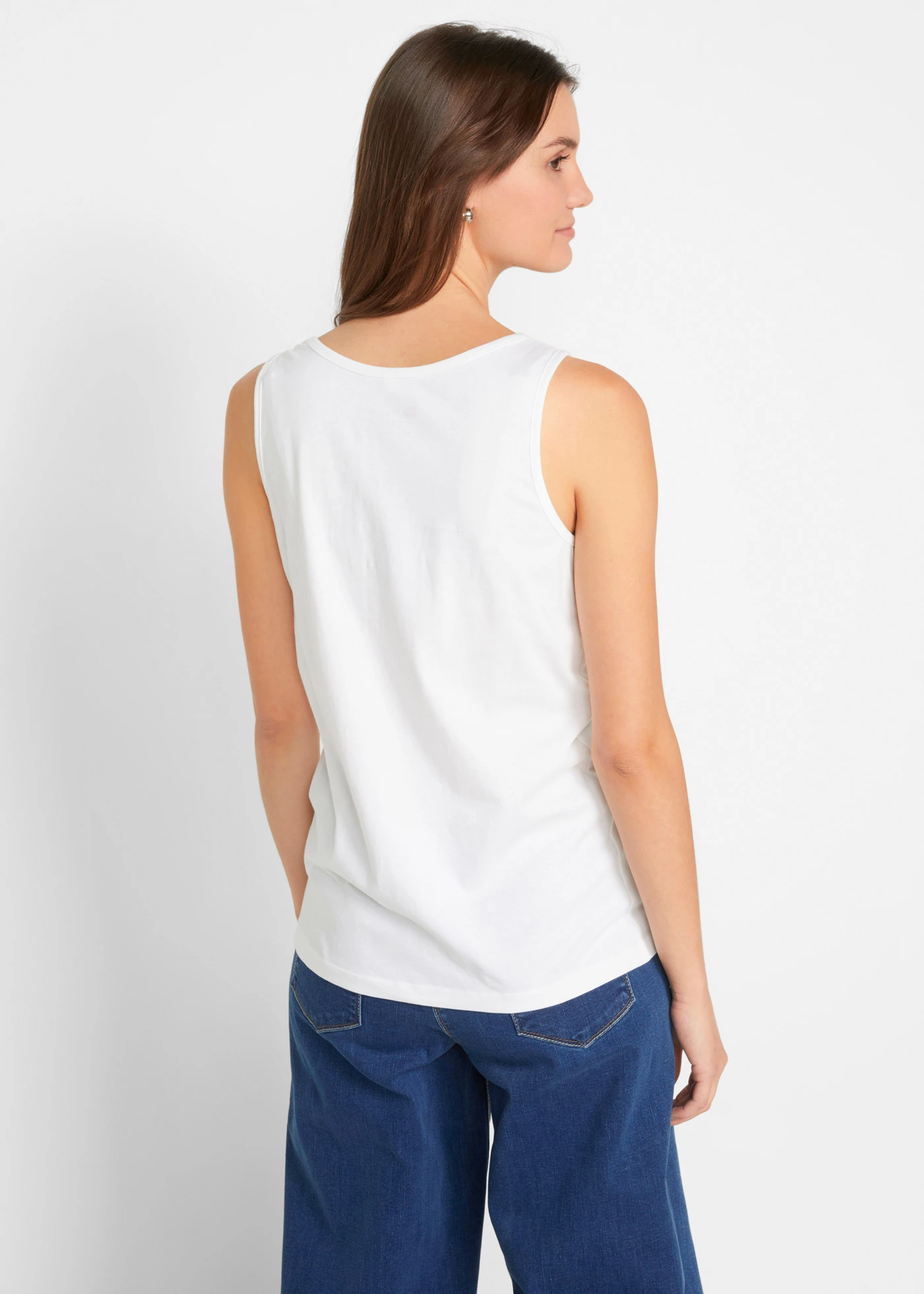 Długi top z czystej bawełny (5 sztuk) • jasnoróżowy kryształowy+miętowy pastelowy+matowy morski+jasnofioletowy+biały • sklep bonprix