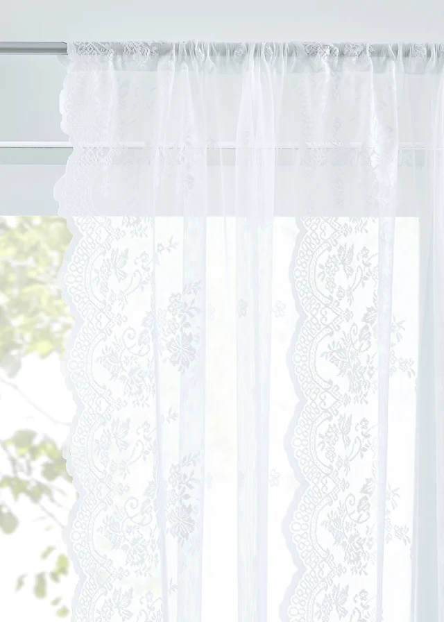 Voilage jacquard (1 pce), Couleur: blanc