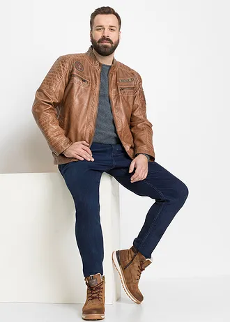 Trui met gerecycled katoen, Kleur: blauw gemêleerd