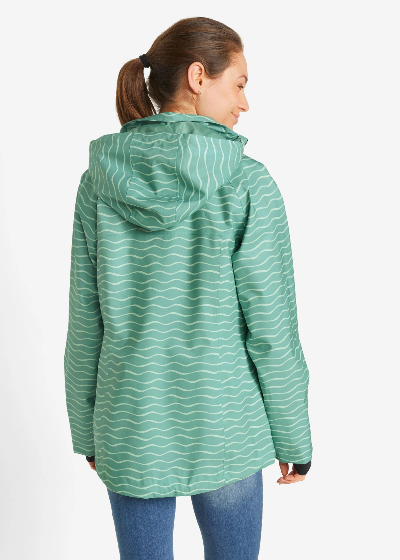 Waterdichte outdoor jas • saliegroen grafische print • bonprix online shop