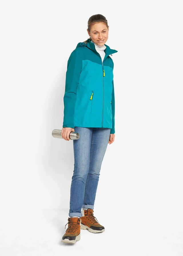 Outdoor jas met capuchon • zeeturkoois • product-page.page-title-suffix