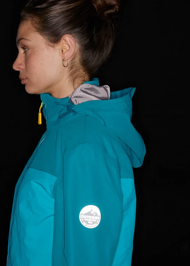 Outdoor jas met capuchon • zeeturkoois • product-page.page-title-suffix