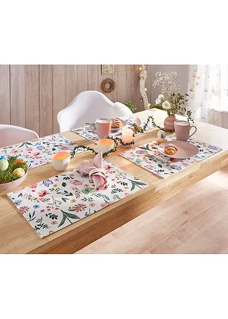 Placemats met bloemenprint (set van 4) • meerkleurig • bonprix online shop