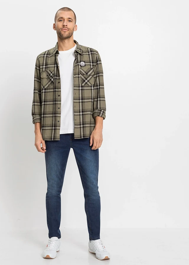 Slim fit power stretch jeans, tapered (set van 2) • lichtblauw denim+donkerblauw denim • product-page.page-title-suffix