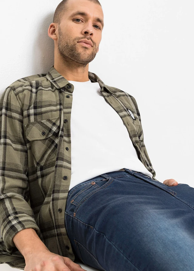 Slim fit power stretch jeans, tapered (set van 2) • lichtblauw denim+donkerblauw denim • product-page.page-title-suffix