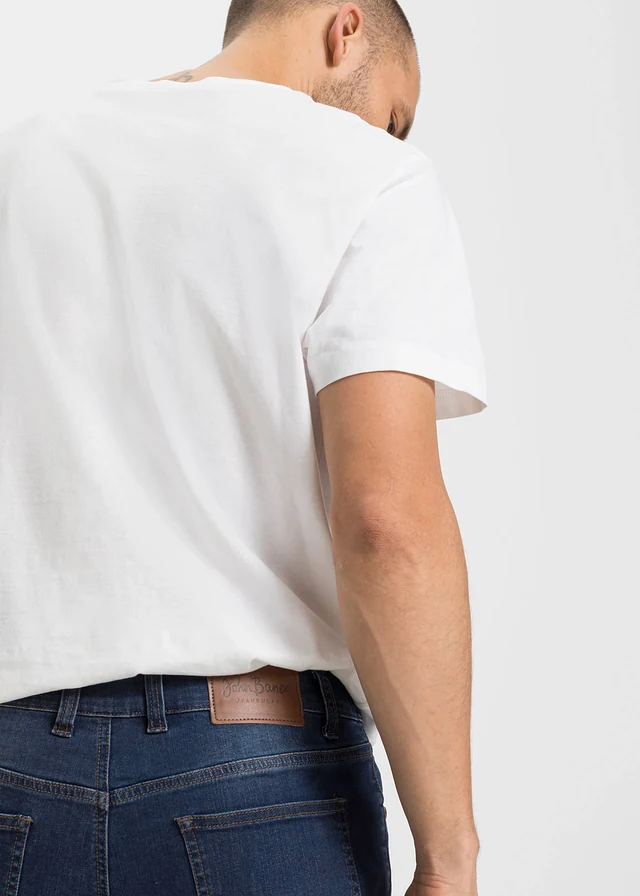 Slim fit power stretch jeans, tapered (set van 2) • lichtblauw denim+donkerblauw denim • product-page.page-title-suffix