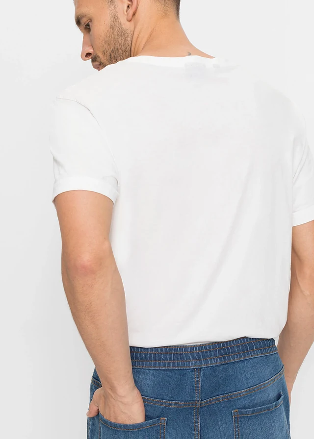 Lekkie jeansy  z gumką w talii, regular fit, straight • niebieski denim • sklep bonprix
