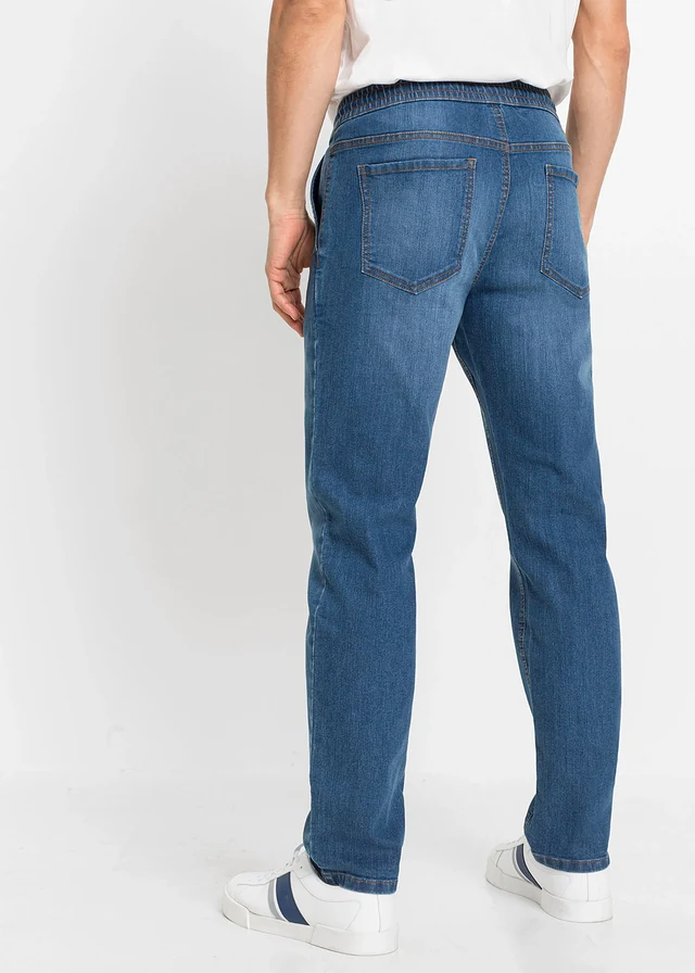Jean droit et léger à taille élastiquée, regular • bleu denim • product-page.page-title-suffix