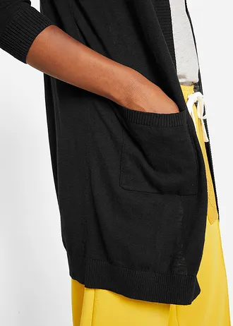 Fijn gebreid vest van katoen • zwart • bonprix online shop