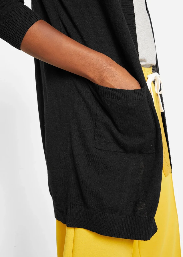 Gilet en fine maille de coton • noir • product-page.page-title-suffix