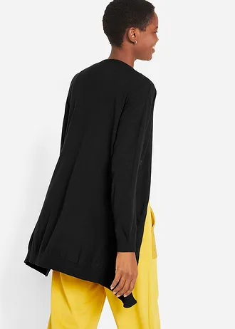 Fijn gebreid vest van katoen, Kleur: zwart