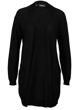 Fijn gebreid vest van katoen • zwart • bonprix online shop