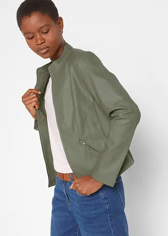 Veste enduite en viscose • olive • Boutique bonprix