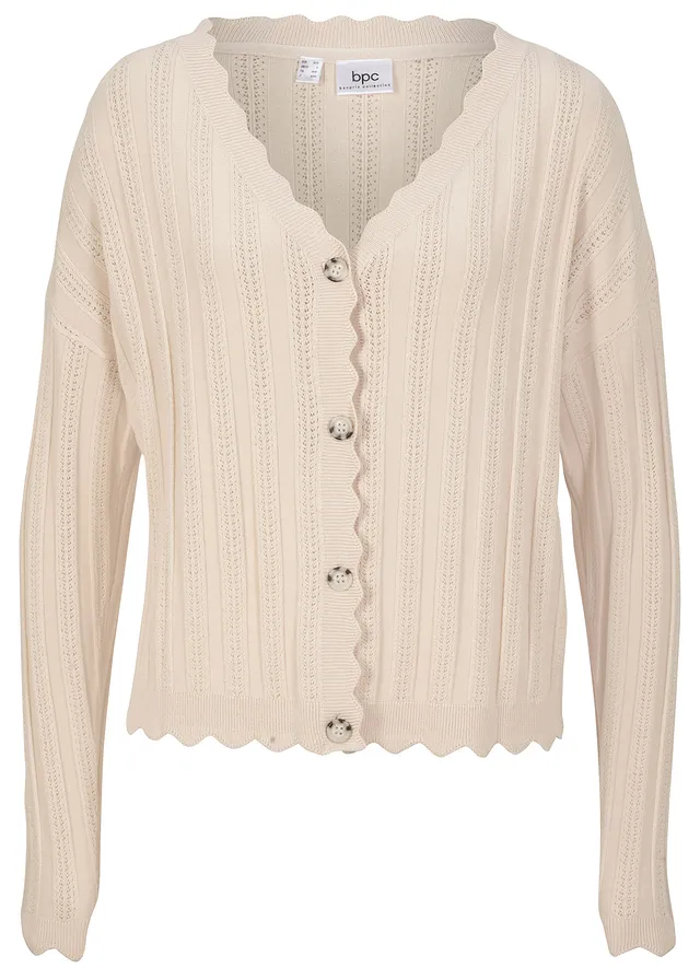 Krátky pletený ažúrový sveter s udržateľnou viskózou