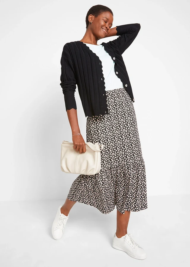 Gilet court en maille ajourée • noir • product-page.page-title-suffix