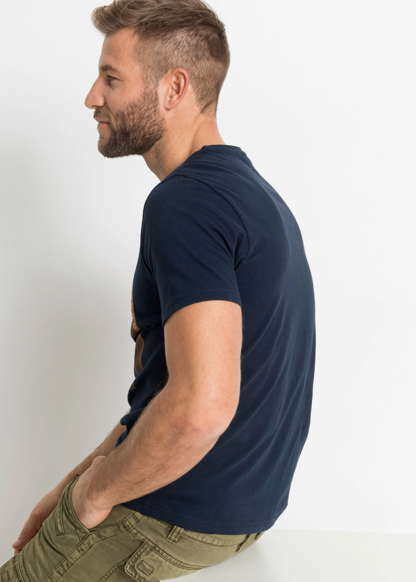 Tričko z čisté organické bavlny, Slim Fit • tmavě modrá • bonprix obchod