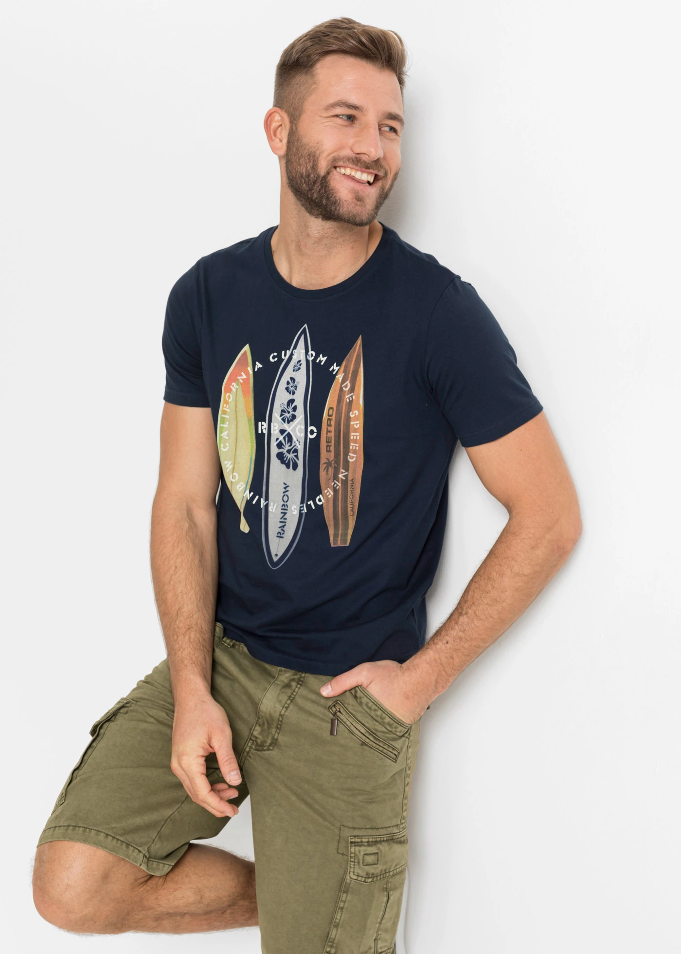 Tričko z čisté organické bavlny, Slim Fit • tmavě modrá • bonprix obchod