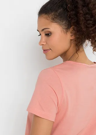 Lot de 2 pyjamas corsaire 100% coton • noir imprimé + corail clair floral • Boutique bonprix