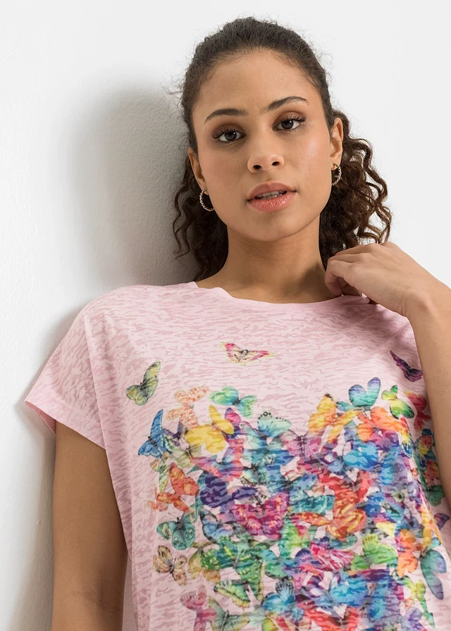 T-shirt à imprimé papillon • rose imprimé • product-page.page-title-suffix