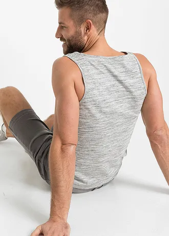 Lot de 2 débardeurs • noir chiné + gris clair chiné • Boutique bonprix