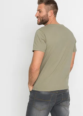 T-shirt van puur katoen • new kaki met print • bonprix online shop