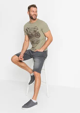 T-shirt van puur katoen • new kaki met print • bonprix online shop