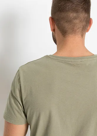 T-shirt van puur katoen • new kaki met print • bonprix online shop