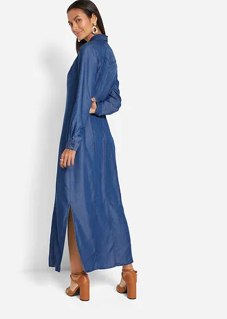 Robe-chemise en TENCEL™ Lyocell • bleu stone • Boutique bonprix