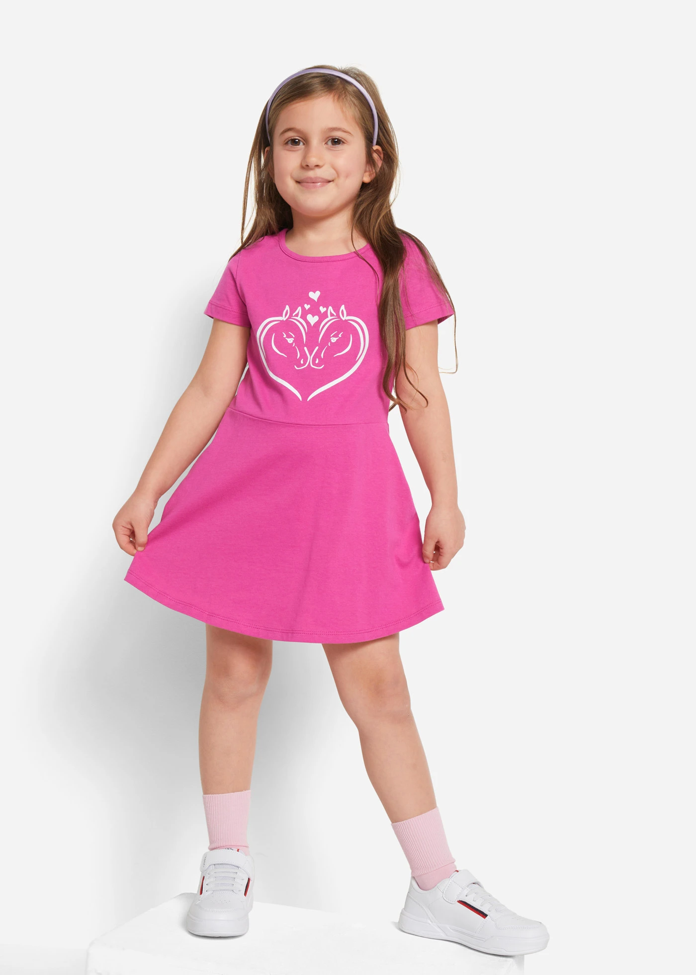 Žerzejové šaty z čisté organické bavlny (2 ks v balení) • safírově modrá + fuchsiová • bonprix obchod