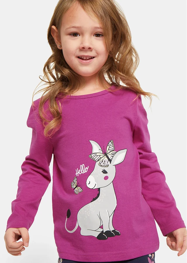 Longsleeve (set van 2) van puur biologisch katoen • saffierblauw+fuchsia • product-page.page-title-suffix