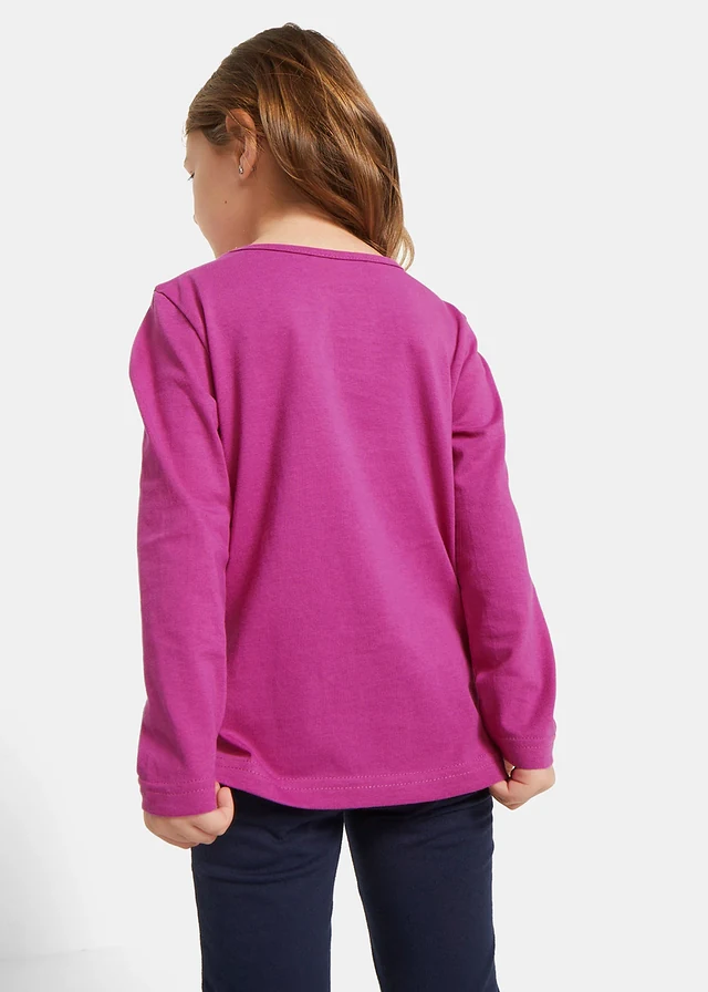 Longsleeve (set van 2) van puur biologisch katoen, Kleur: saffierblauw+fuchsia