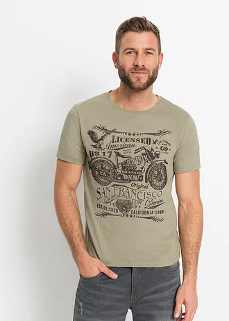 T-shirt van puur katoen • new kaki met print • bonprix online shop