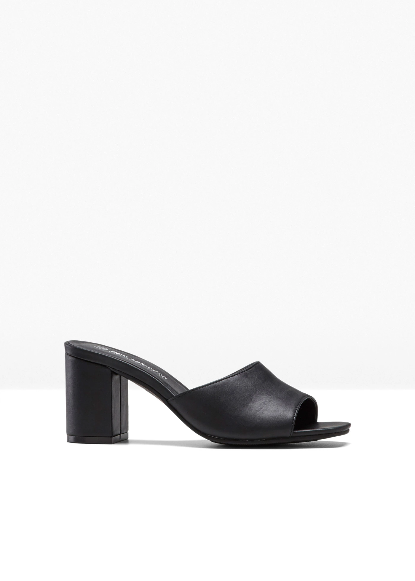 Slippers met blokhak • zwart • bonprix online shop