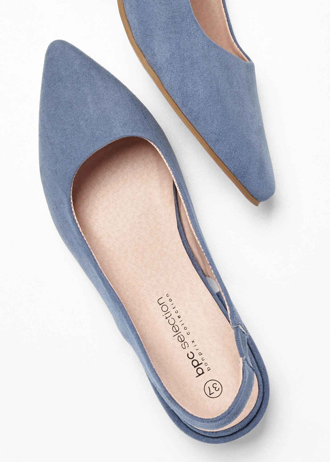 Escarpins slingback à talon plat • bleu jean • Boutique bonprix