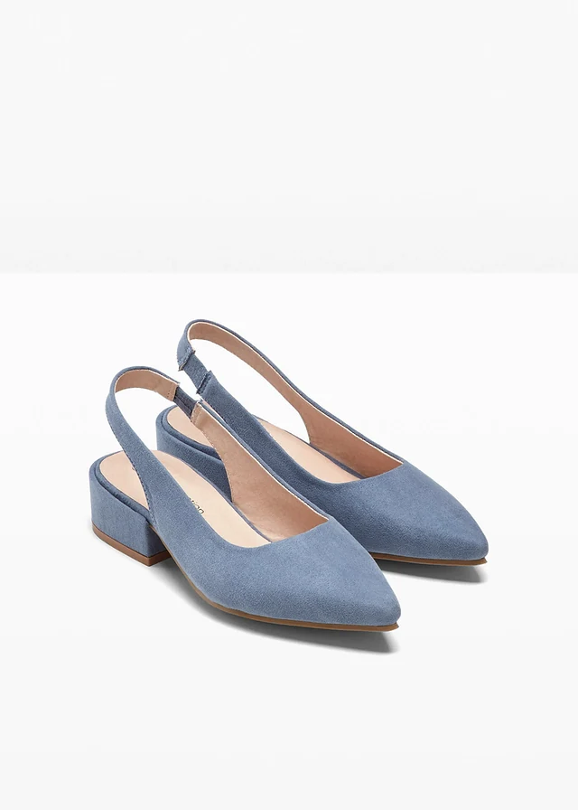 Slingback pumps met platte hak • jeansblauw • product-page.page-title-suffix