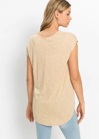 Longshirt van viscosemix, Kleur: beige gemêleerd