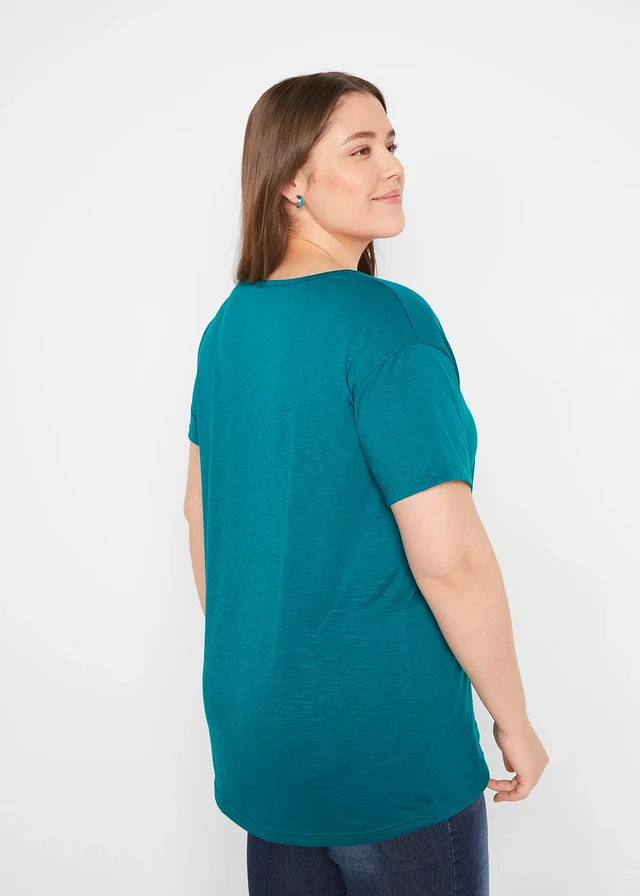 Lot de 2 T-shirts de sport à séchage rapide, Couleur: bleu océan + noir imprimé