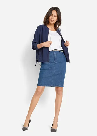 Džínová sukně se strečem, barva: modrý denim