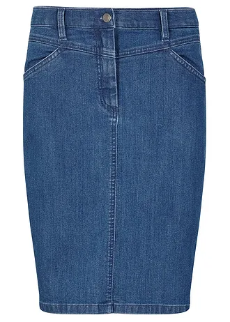Džínová sukně se strečem, barva: modrý denim