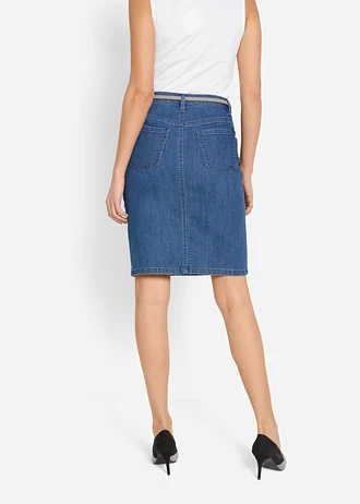 Spódnica jeansowa ze stretchem • niebieski denim • sklep bonprix