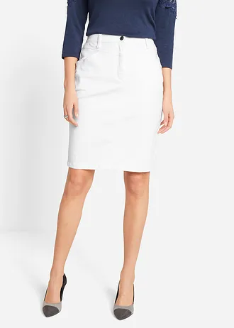 Spijkerrok, stretch, Kleur: wit